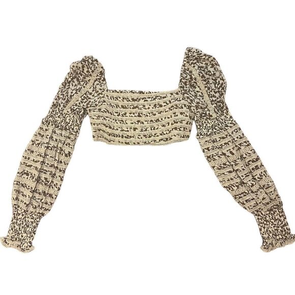 Tularosa James Top in Priya Camel Floral Size Small Crop top Beige Floral - Picture 2 of 7